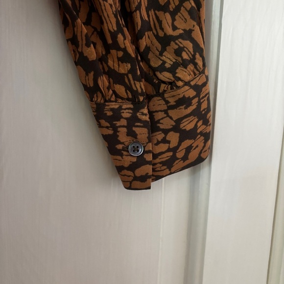 Rails Maple Dress Batik Cheetah Leopard Size Medium Long Sleeve Cinch Midi Dress - Picture 12 of 16